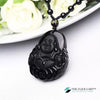 TCC™ Natural Black Obsidian Stone Lucky Laughing Buddha Pendant